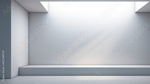 A superflat, light grey background designed for product presentations, featuring soft light and shadow accents from nearby windows.