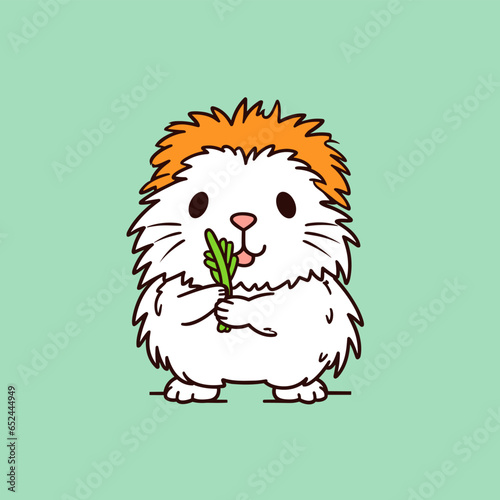 a cartoon hedge eating a plant with a green background