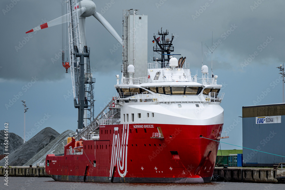 Emden, Germany - August 31, 2023: Norwind Offshore service operation ...