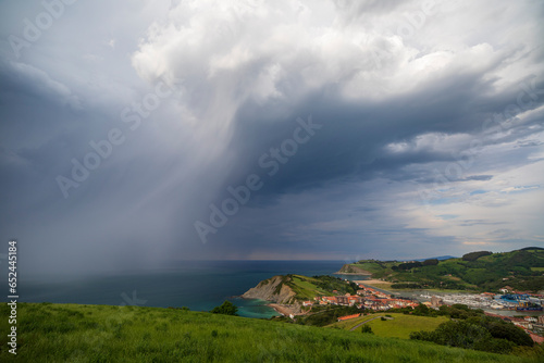 Zumaia coast in Gipuzkoa Basque country Spain photo