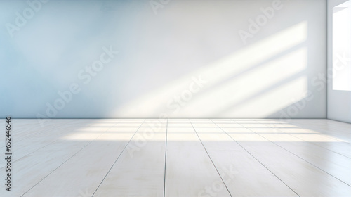 Background for your product. Empty room illuminated by sunlight 