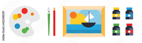 Art Tool and Object for Painting Vector Set