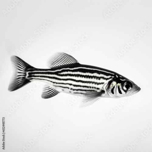 Black and white Zebrafish on a white background