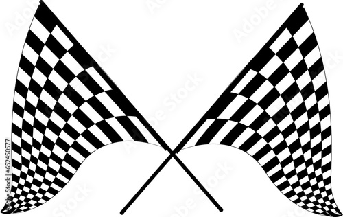 crossed racing flag and chekared flag vector illustration