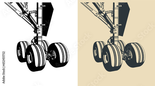 Aircraft landing gear close-up