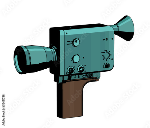 Hand-held film vintage movie camera