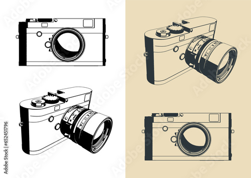 Mirrorless rangefinder camera illustrations