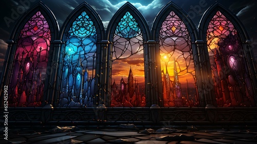 Gothic cathedral stained glass