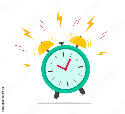 Alarm clock ringing. Wake up time, Business deadline, last chance for sale, alarm bell for sleep concept. vector flat illustration.