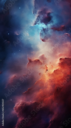 A vibrant sky filled with clouds and twinkling stars