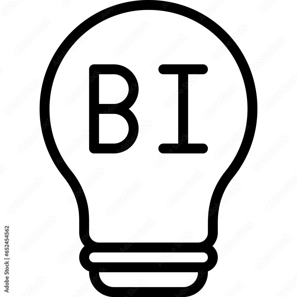 Business Intelligence Light Bulb Icon Business Intelligence Light Bulb Icon