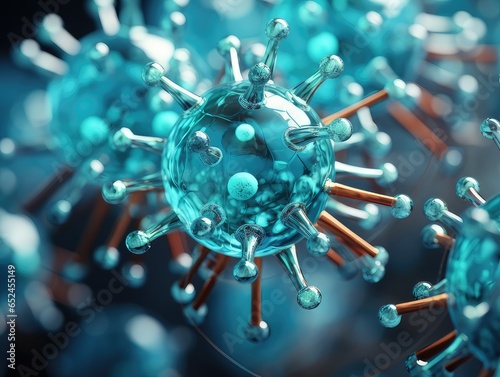 close up realistic illustration of an infectious disease. generative AI photo