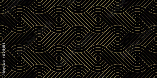 Luxury gold background pattern seamless geometric line circle wave abstract design vector. Christmas background. photo