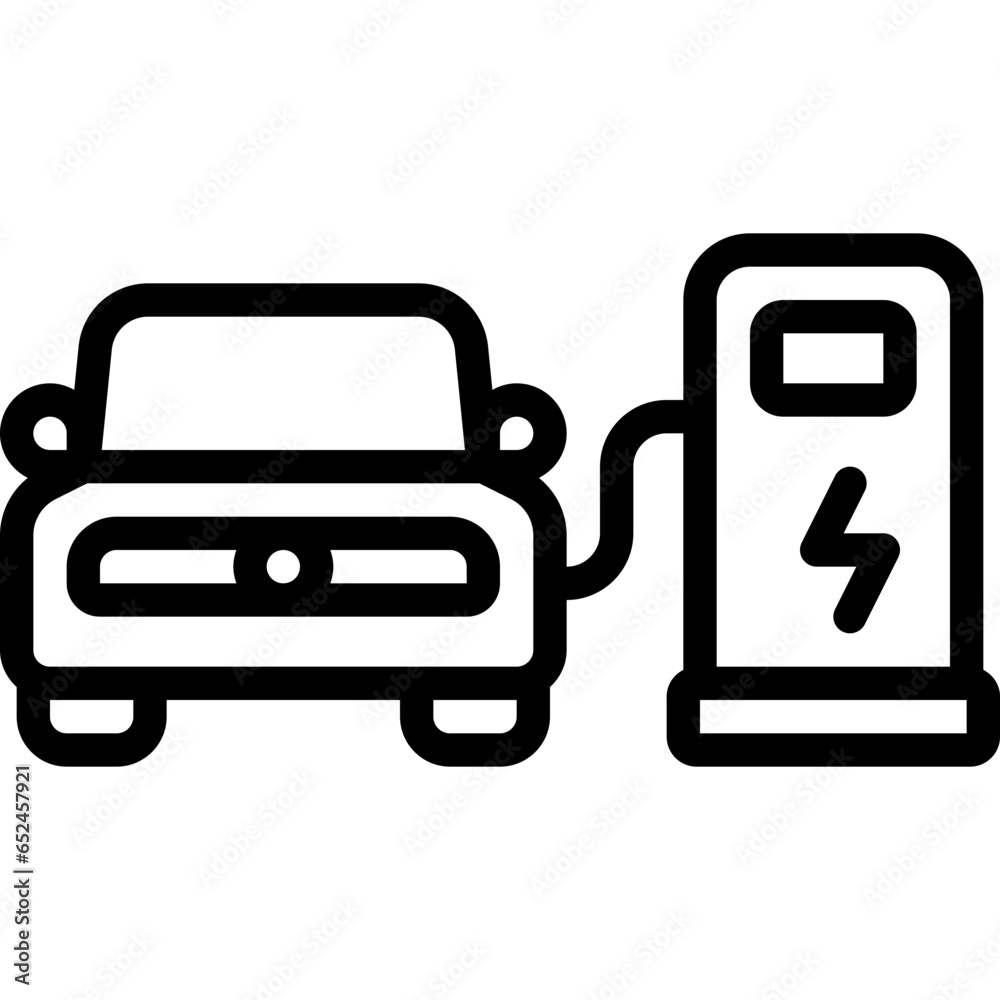 Electric Car Charging Icon