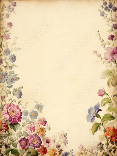 Blank Floral Vintage Paper