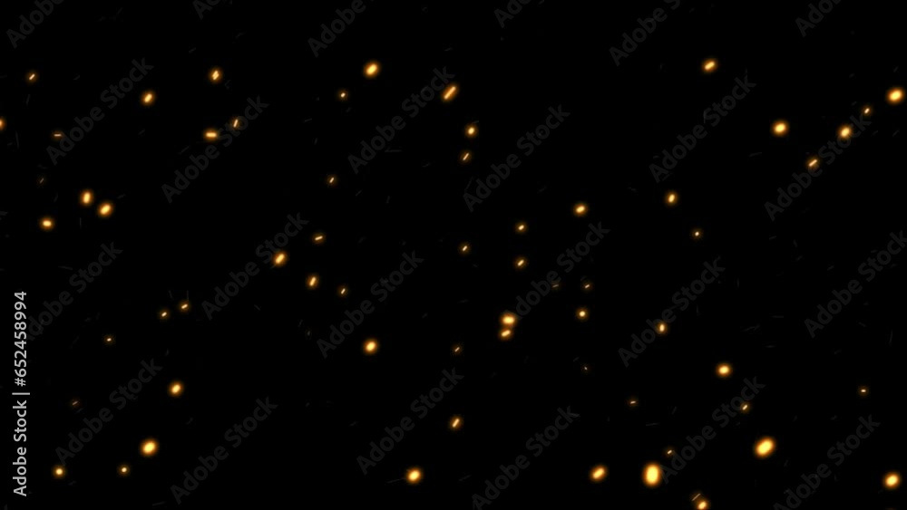Fire Sparks in Slow Motion Against a Black Background Fire Sparks in Slow Motion Against a Black Background