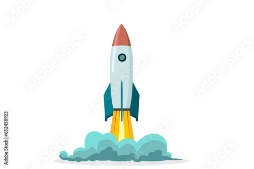 Start up rocket project concept. Concept of business start-up, boost or success
