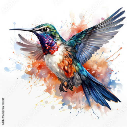 watercolor Hummingbird clipart  Generative Ai