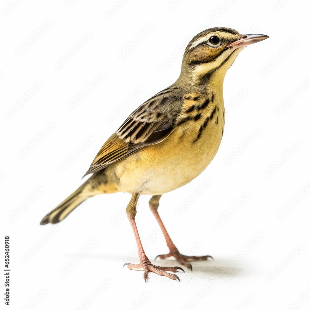 Olive-backed pipit bird isolated on white background. Olive-backed pipit bird isolated on white background.