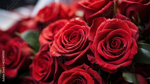 Close-up of a bouquet of red roses
