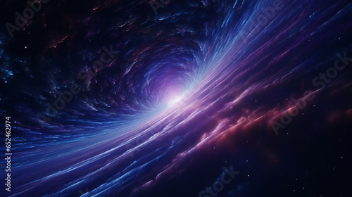 A swirling vortex of blue and purple colors