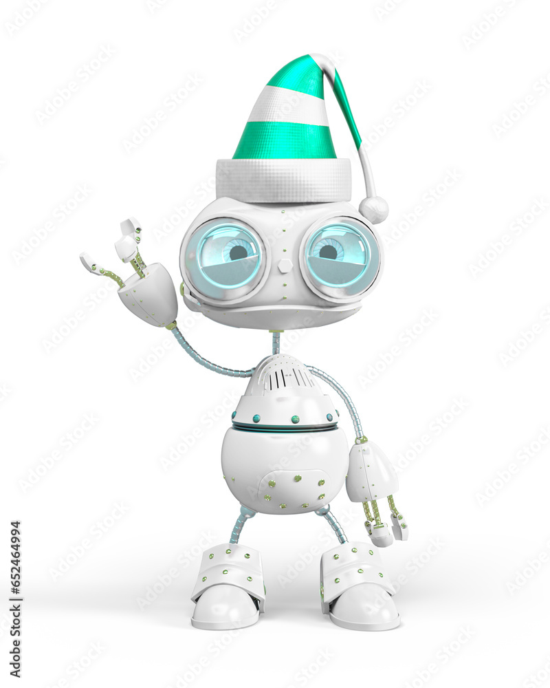 santa helper bot is waving santa helper bot is waving