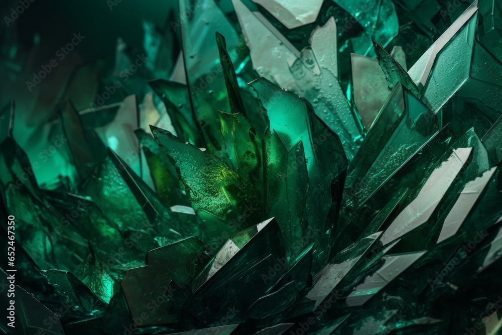 A vibrant green glass object up close A vibrant green glass object up close