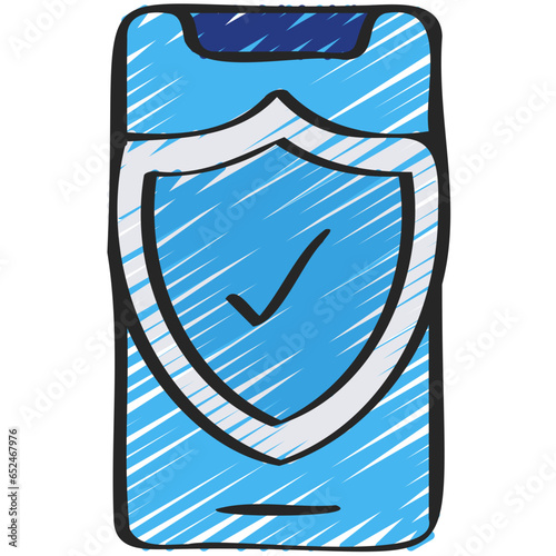 Mobile Security Shield Icon