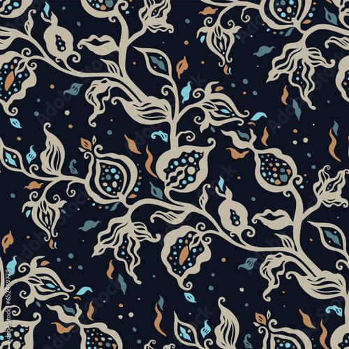 Seamless Floral Pattern Vector: Vintage Beauty for Textile and Wallpaper Design