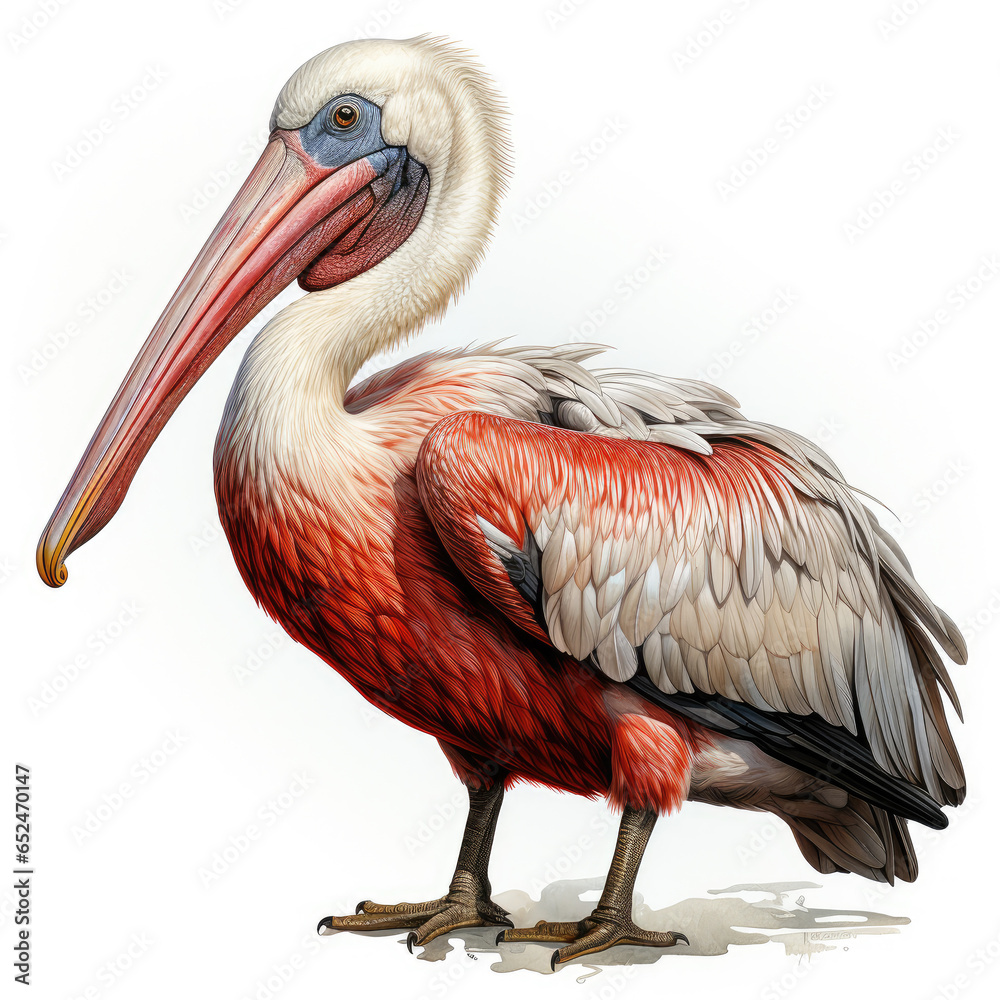 watercolor Pelican clipart, Generative Ai watercolor Pelican clipart, Generative Ai