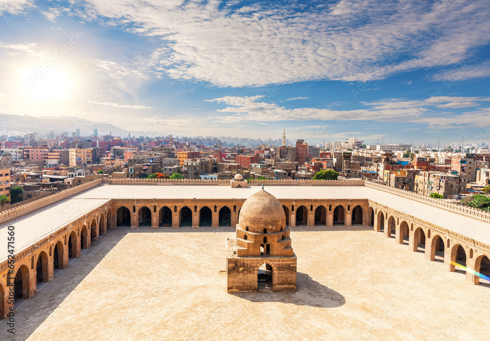 Ablution fountain of the Ibn Tulun Mosque, famous place of visit in Cairo, Egypt