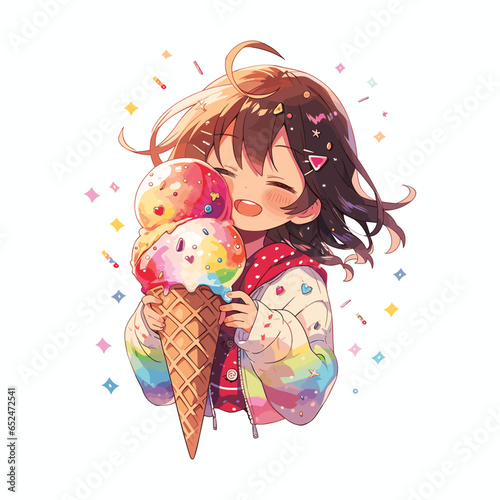 girl with ice cream in hand