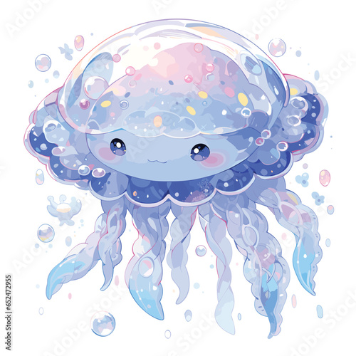 cute jellyfish cartoon character