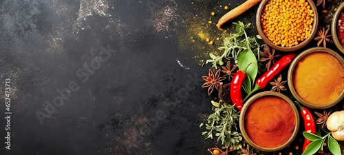 Peppers and spices. Generative AI.