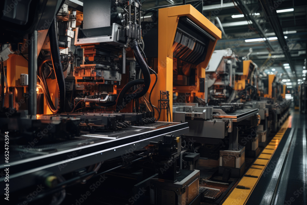 Machinery and production lines within a modern manufacturing facility Machinery and production lines within a modern manufacturing facility