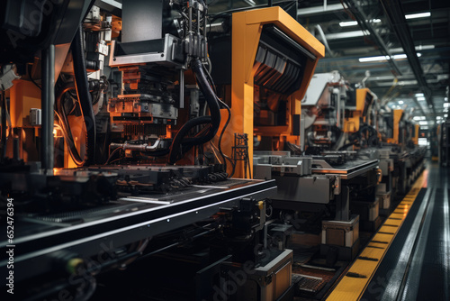 Machinery and production lines within a modern manufacturing facility