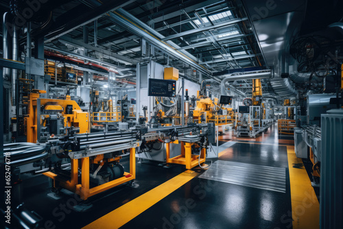 Machinery and production lines within a modern manufacturing facility photo