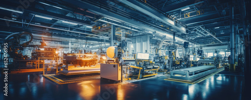 Machinery and production lines within a modern manufacturing facility