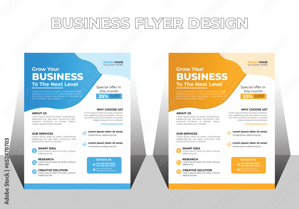 Bundles of flyer templates with modern design, perfect for professional business with two colors. 