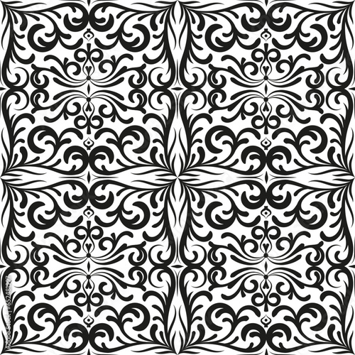 Damask seamless vector background baroque style pattern for wallpaper, fabric, packaging, wrapping. Damask flower ornament.