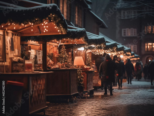 Winter Wonderland  Get Lost in the Enchanting Glow of a Snowy Christmas Market 