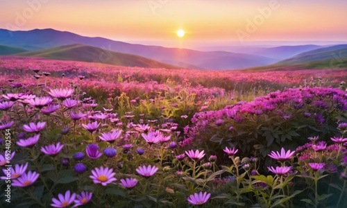 beautiful colorful meadow of wild flowers floral background