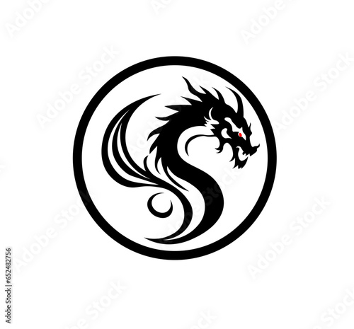 Vector illustration of cartoon dragon on white background