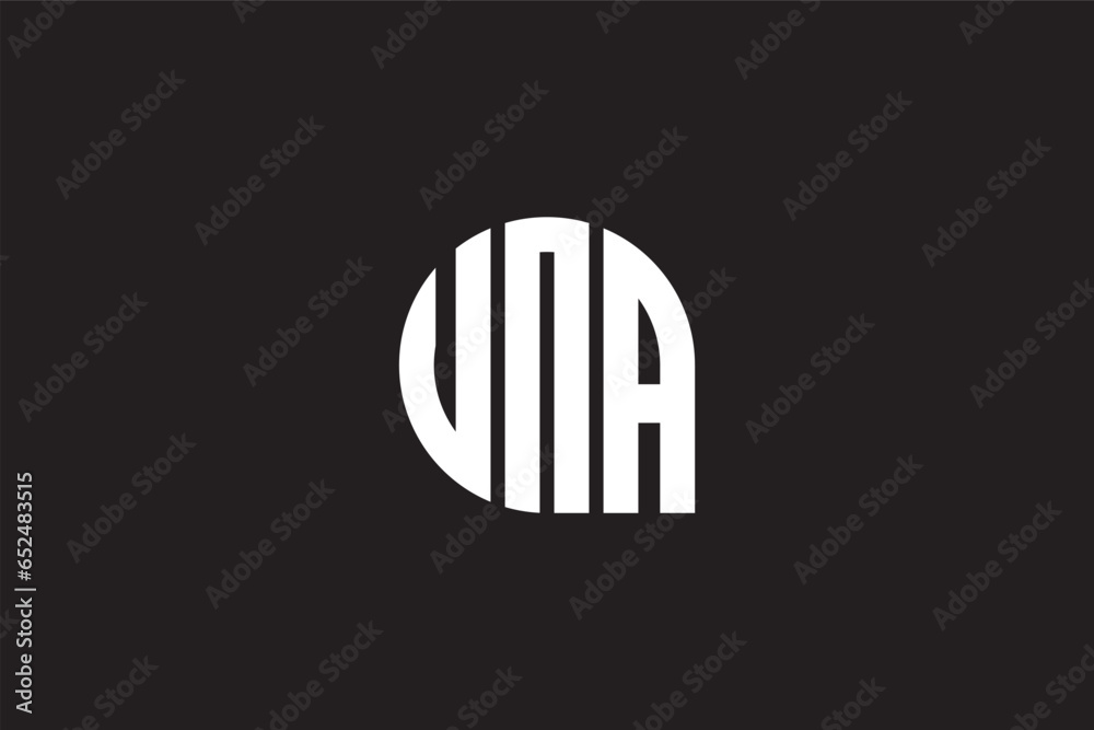 UNA logo monogram isolated on circle element design template UNA logo monogram isolated on circle element design template