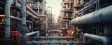 Machinery and pipelines at an oil refinery