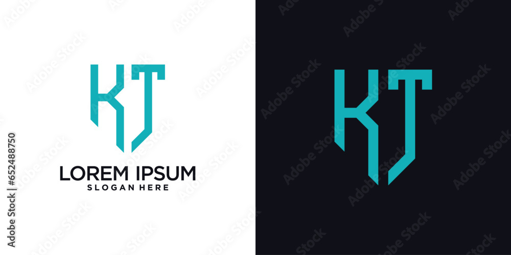 Monogram logo design initial letter k combined with shield element and creative concept Monogram logo design initial letter k combined with shield element and creative concept