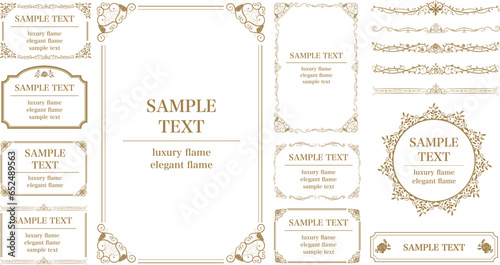 Floral ornament. Set of Decorative vintage frames and borders set. Vector design.
