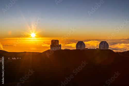 sunset over the telescope