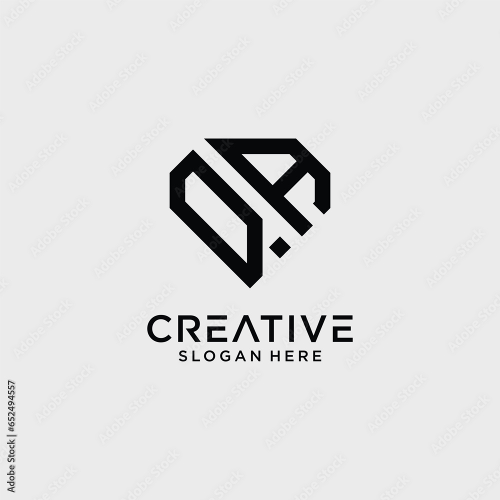 Creative style qa letter logo design template with diamond shape icon Creative style qa letter logo design template with diamond shape icon