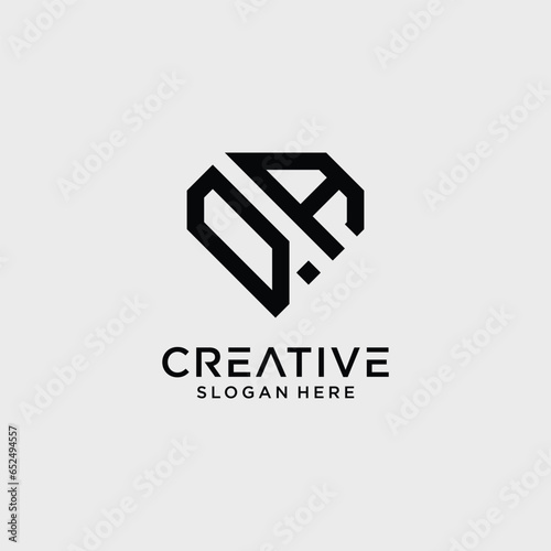 Creative style qa letter logo design template with diamond shape icon